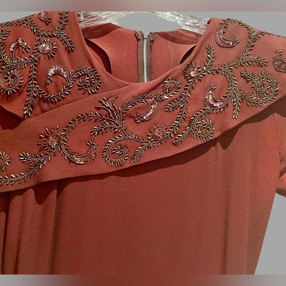 Flawless 1940’s vintage padded shoulder beaded dress - Picture 5 of 13